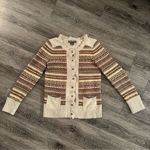 Eddie Bauer ruffle trim cardigan